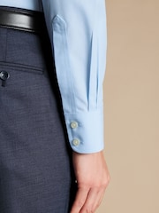 Charles Tyrwhitt Blue Slim Fit 100% Cotton Non Iron Poplin Shirt - Image 3 of 6
