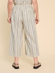 White Stuff Natural Lisette Linen/Cotton Mix Stripe Culottes - Image 2 of 7