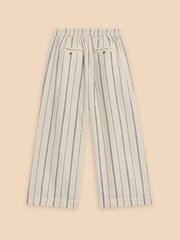 White Stuff Natural Lisette Linen/Cotton Mix Stripe Culottes - Image 6 of 7