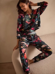 B by Ted Baker Teal Blue Cosy Floral Pyjamas - Image 1 of 12
