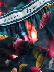 B by Ted Baker Teal Blue Cosy Floral Pyjamas - Image 10 of 12
