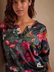 B by Ted Baker Teal Blue Cosy Floral Pyjamas - Image 5 of 12