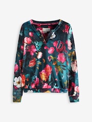 B by Ted Baker Teal Blue Cosy Floral Pyjamas - Image 8 of 12