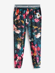 B by Ted Baker Teal Blue Cosy Floral Pyjamas - Image 9 of 12