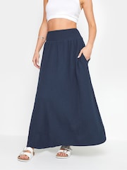 PixieGirl Petite Blue Girl Poplin Maxi 100% Cotton Skirt - Image 3 of 6