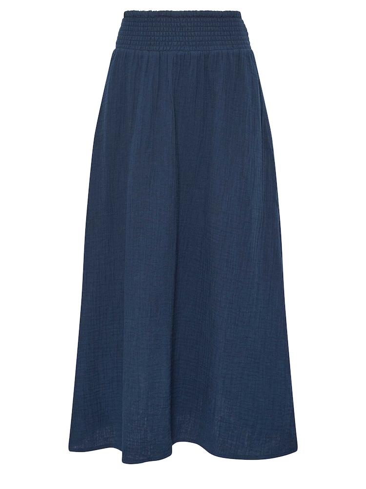 PixieGirl Petite Blue Girl Poplin Maxi 100% Cotton Skirt - Image 6 of 6