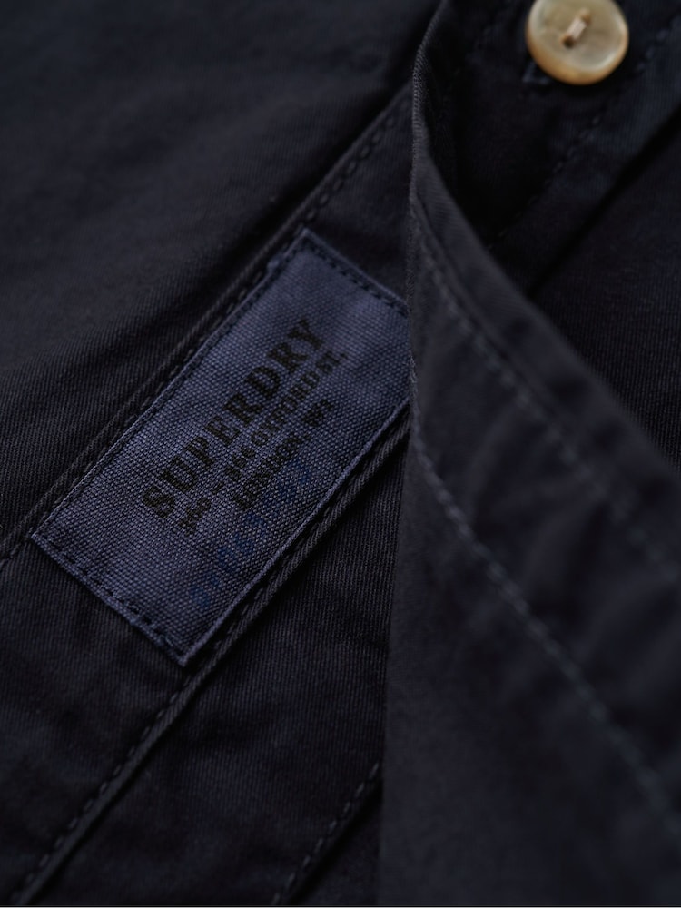 Superdry Blue Merchant Store Short Sleeve Shirt - Image 5 of 5 Superdry Blue Merchant Store Short Sleeve Shirt - Image 5 of 5