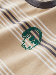 Stone Relaxed Fit Stripe Heavyweight Short Sleeve T-Shirt (3-16yrs) - Image 2 of 4