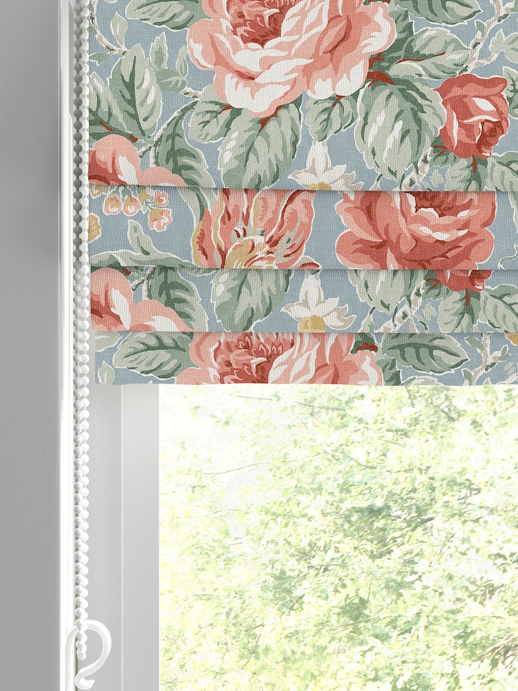 Laura Ashley Ochre Yellow Wild Roses Made to Measure 100% Cotton Roman Blinds - Image 2 of 6