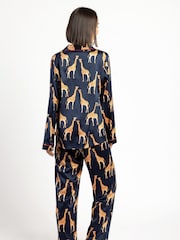Chelsea Peers Blue Satin Button Up Long Pyjamas Set - Image 5 of 5