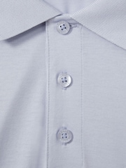 Reiss Soft Blue Austin Mercerised 100% Cotton Polo Shirt - Image 5 of 5