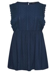 Yours Curve – Schößchenoberteil aus 100 % Baumwolle mit gewelltem Dobby-Detail - Bild 5 von 5