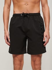 Черный - Пляжные шорты с принтом Superdry Sport - 17 дюймов - Изображение 1 из 8