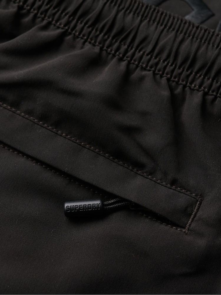 Superdry Black Sport Graphic 17 Inch Swim Shorts - Image 8 of 8 Superdry Black Sport Graphic 17 Inch Swim Shorts - Image 8 of 8