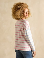 Joules Ellie Pink Multi Long Sleeve Jersey Top - Image 2 of 6