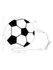 Black Football Rechargeable Battery Wireless Table Lamp - Image 4 of 5