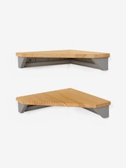 Set of 2 Grey Malvern Corner Shelves - Image 4 of 5