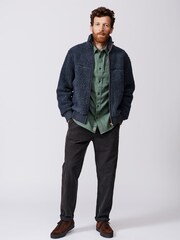 Aubin Croxby Blue Zip Through Wool Blend Fleece - Image 2 of 8