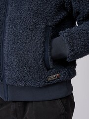 Aubin Croxby Blue Zip Through Wool Blend Fleece - Image 5 of 8