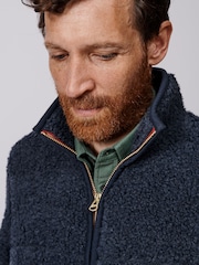 Aubin Croxby Blue Zip Through Wool Blend Fleece - Image 6 of 8