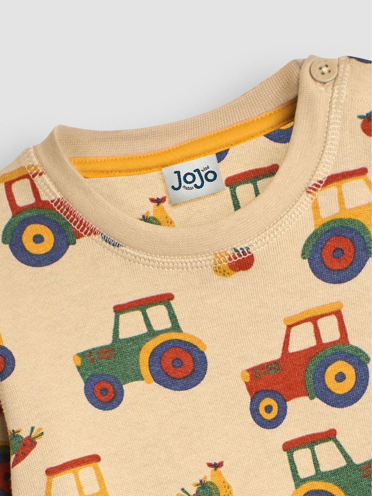 JoJo Maman Bébé Stone Tractor Printed Sweatshirt - Image 3 of 3