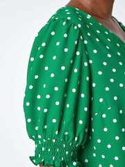 Roman Green Shirred Top - Image 5 of 5