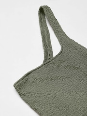 Mango Green Crinkle One Shoulder Swimsuit - Image 6 of 6