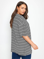 Yours Curve Blue Oversized Boxy T-Shirt - Image 3 of 4