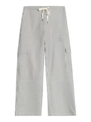Albaray Cotton Ticking Stripe Cargo Black Trousers - Image 4 of 4