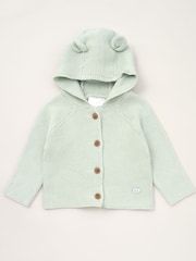 Rock-A-Bye Baby Boutique Grüne Jacke mit Bärchenohren-Kapuze aus 100 % Baumwolle - Bild 2 von 3