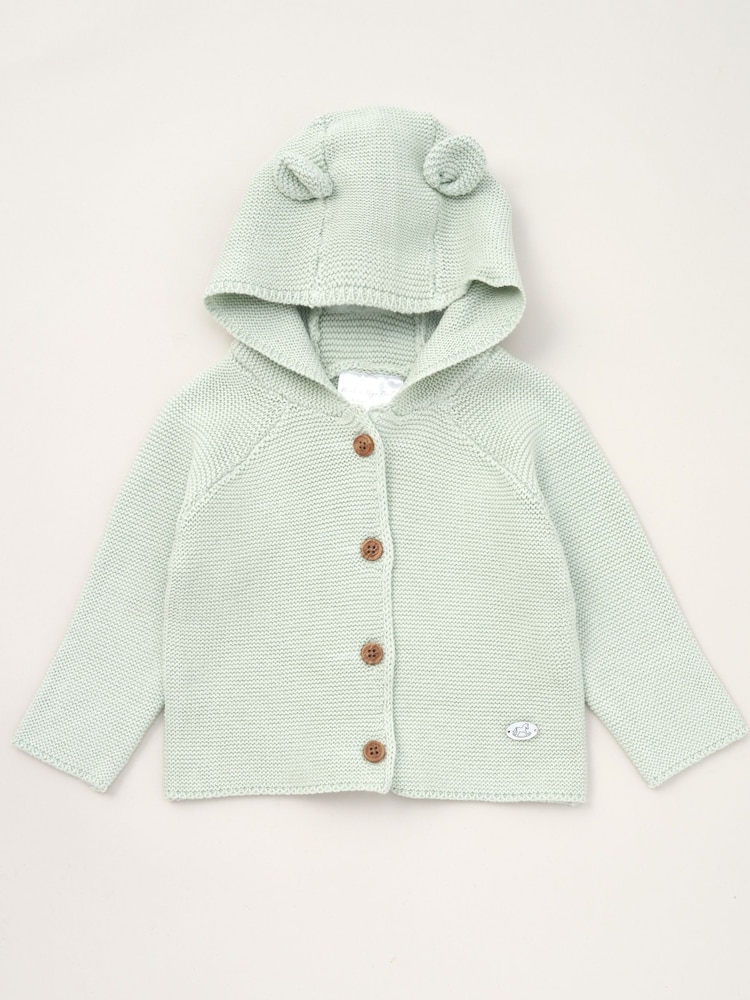 Rock-A-Bye Baby Boutique Grüne Jacke mit Bärchenohren-Kapuze aus 100 % Baumwolle - Bild 2 von 3
