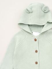 Rock-A-Bye Baby Boutique Grüne Jacke mit Bärchenohren-Kapuze aus 100 % Baumwolle - Bild 3 von 3