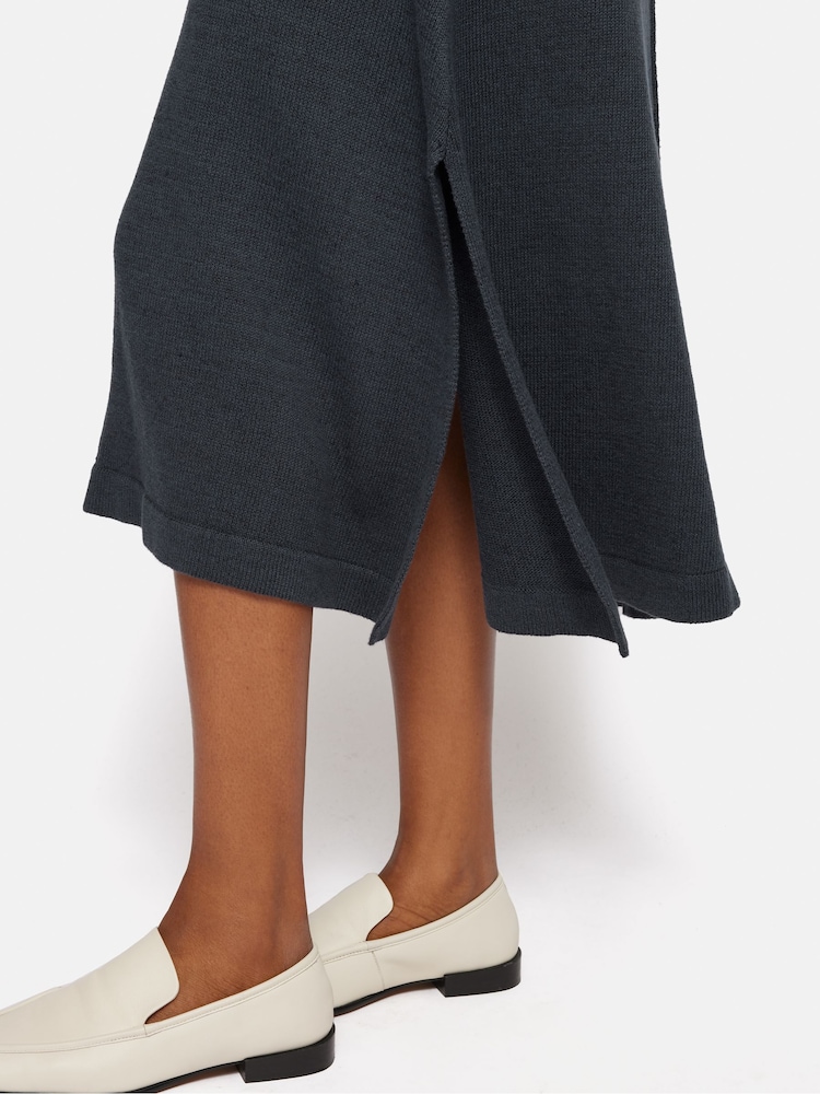 Jigsaw Blue Linen Cotton Knitted Dress - Image 2 of 6