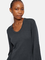 Jigsaw Blue Linen Cotton Knitted Dress - Image 4 of 6