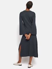 Jigsaw Blue Linen Cotton Knitted Dress - Image 5 of 6
