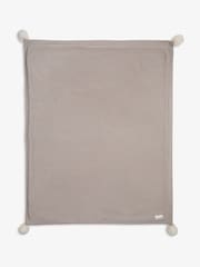 The Little Tailor Baby Natural Pom Pom Plush Lined Blanket - Image 4 of 6