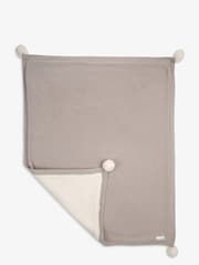 The Little Tailor Baby Natural Pom Pom Plush Lined Blanket - Image 6 of 6