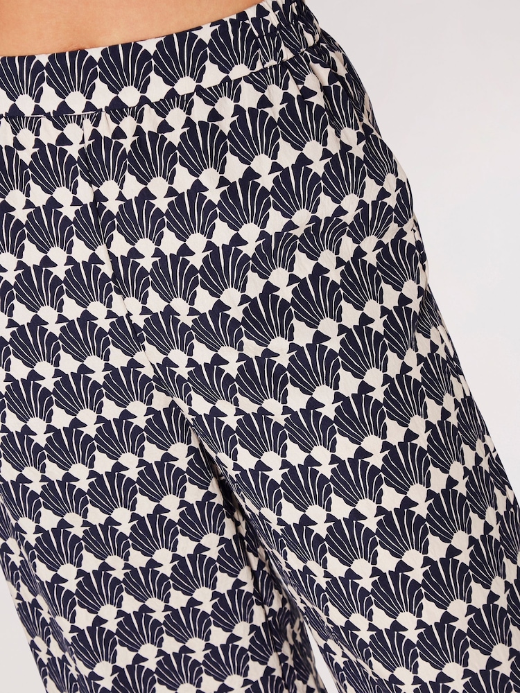 Apricot Blue Shell Geo Border Culottes - Image 5 of 5