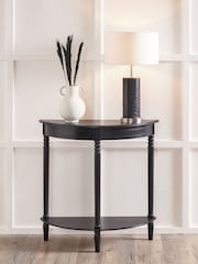 Pacific Black Heritage Pine Wood Half Moon Console Table - Image 1 of 6