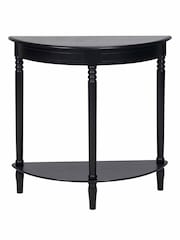 Pacific Black Heritage Pine Wood Half Moon Console Table - Image 2 of 6