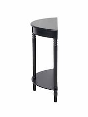 Pacific Black Heritage Pine Wood Half Moon Console Table - Image 4 of 6
