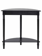 Pacific Black Heritage Pine Wood Half Moon Console Table - Image 5 of 6