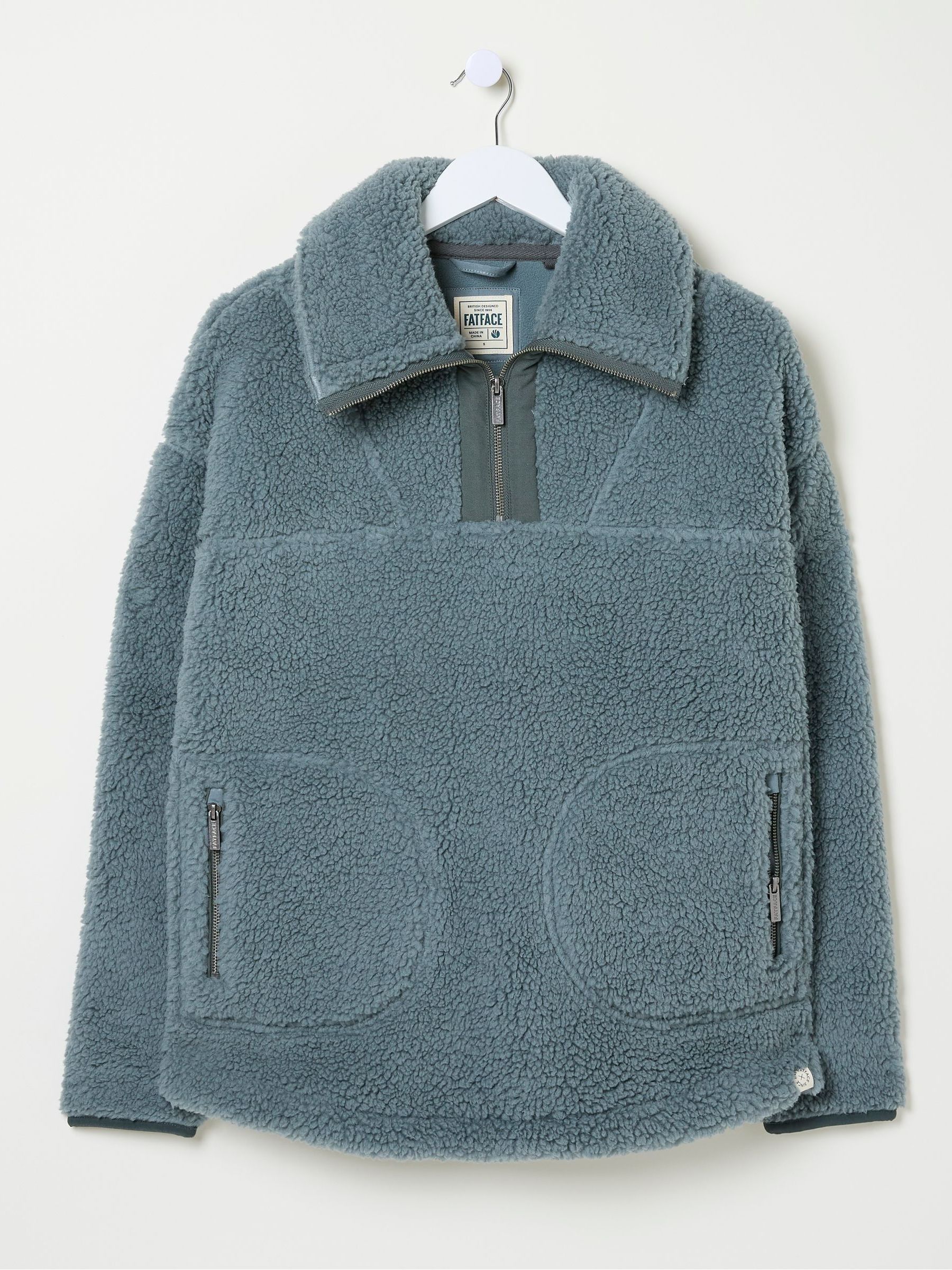 Buy FatFace Parker Duck Egg Blue Half Neck Fleece from Next Luxembourg