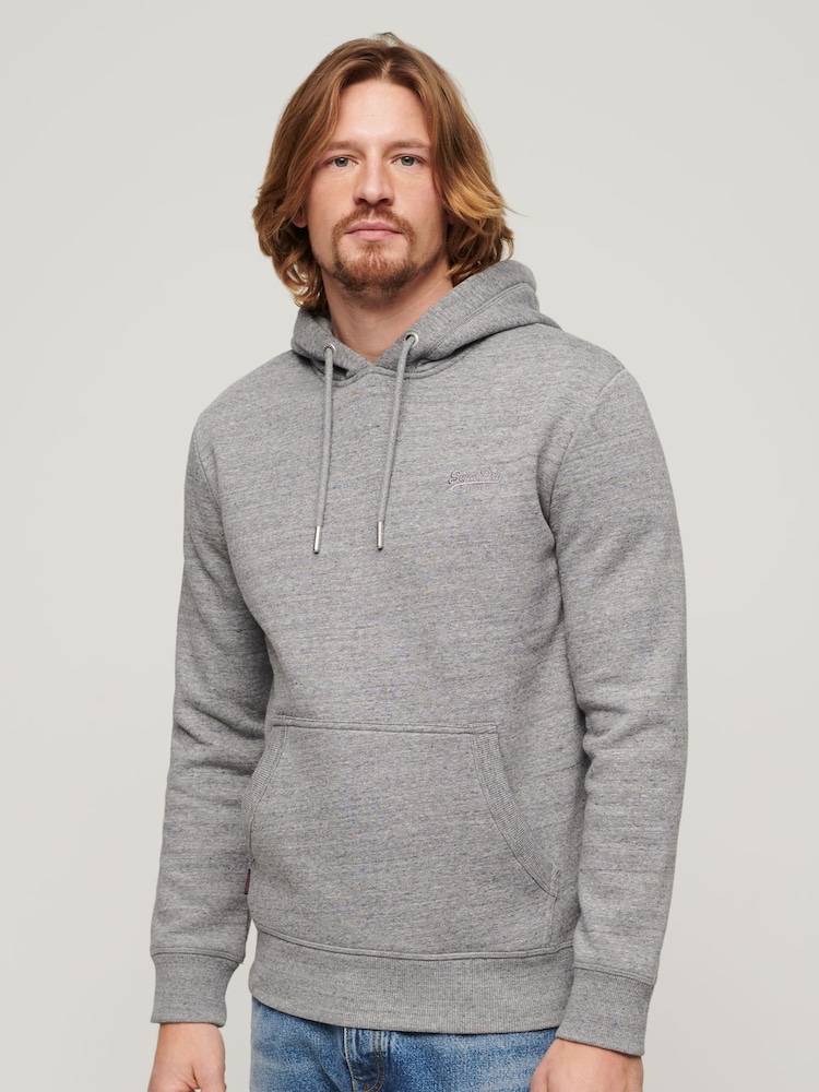 Superdry Grey Essential Logo Hoodie - Image 1 of 3