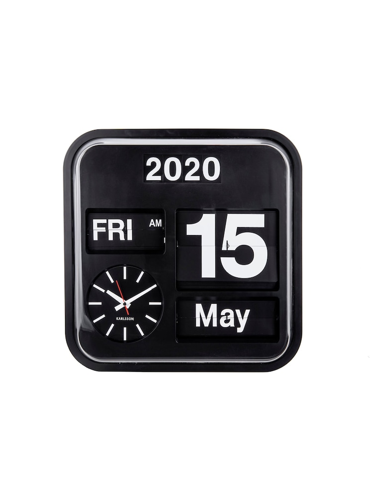 Karlsson Black Big Flip Wall Clock - Image 2 of 3