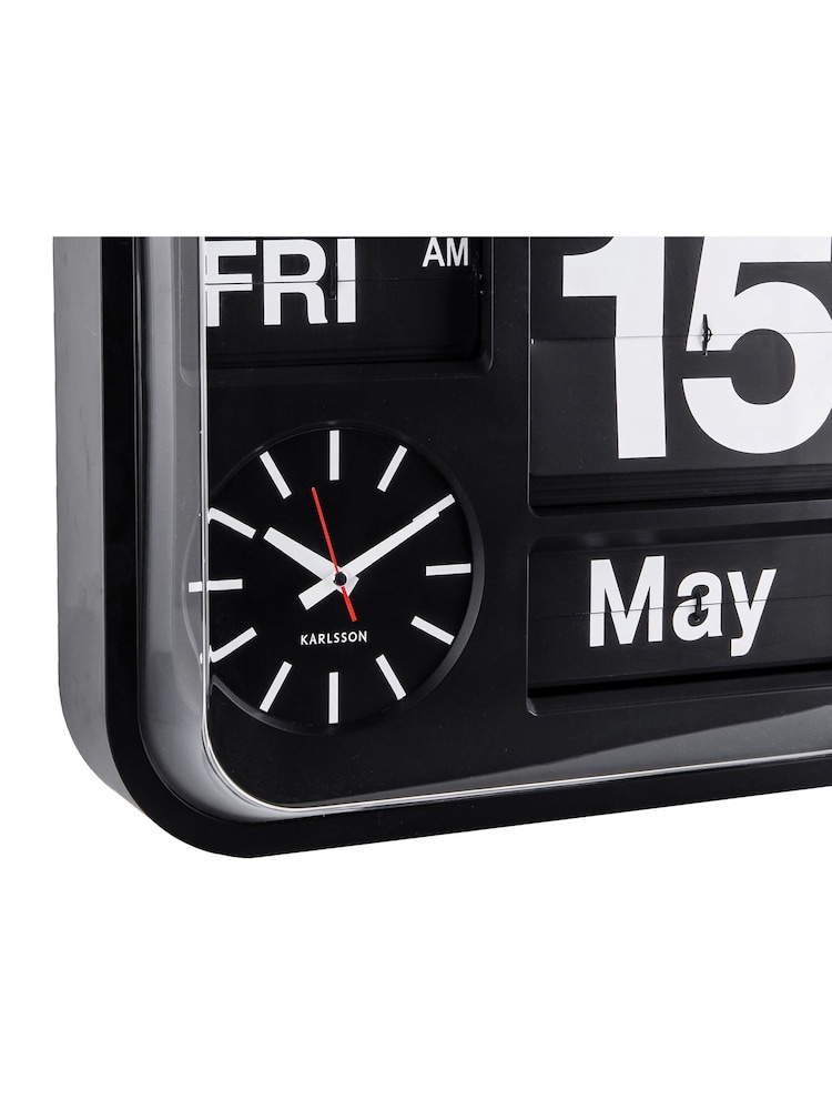Karlsson Black Big Flip Wall Clock - Image 3 of 3 Karlsson Black Big Flip Wall Clock - Image 3 of 3