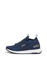 BOSS Blue Suede-trim  sock style trainers - Image 4 of 7