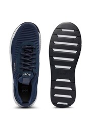BOSS Blue Suede-trim  sock style trainers - Image 5 of 7
