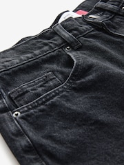 Washed Black Eyelet Detail Barrel Leg 100% Cotton Jeans - Image 9 of 9