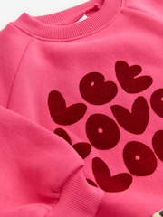 Bright Pink Printed 100% Cotton Sweatshirt and Wide Leg Set (3mths-7yrs) - Image 7 of 7